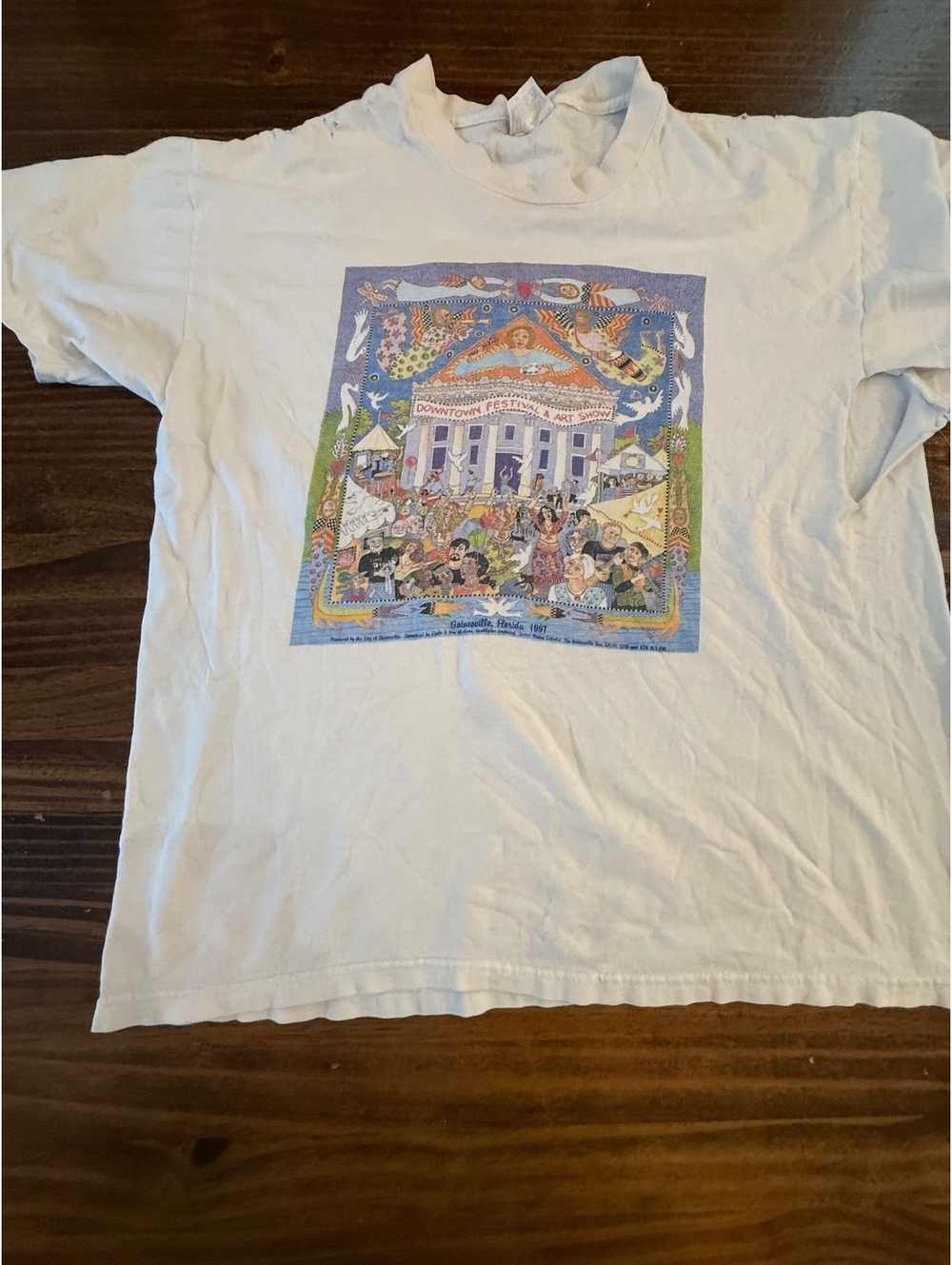 Vintage Hanes Beefy T-Shirt with Downtown Festival Art Show Print